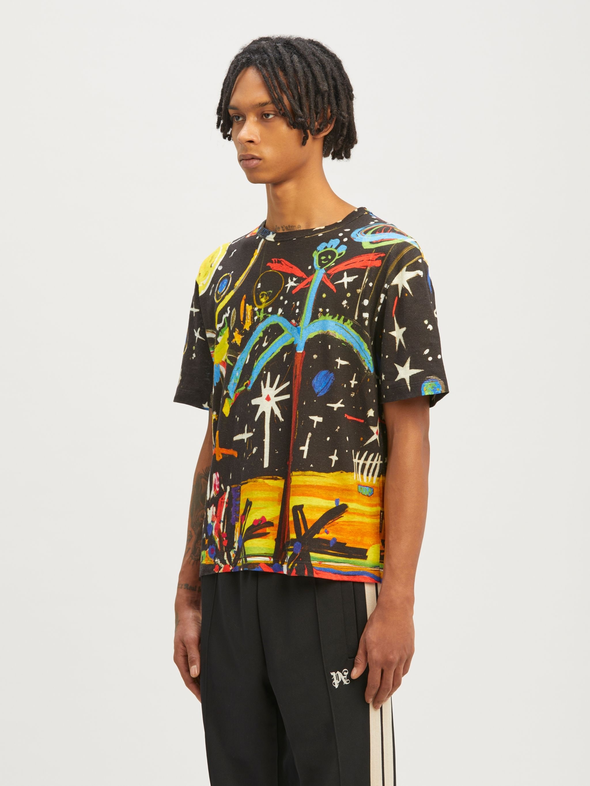 Starry Night Linen Collar T-Shirt - 4