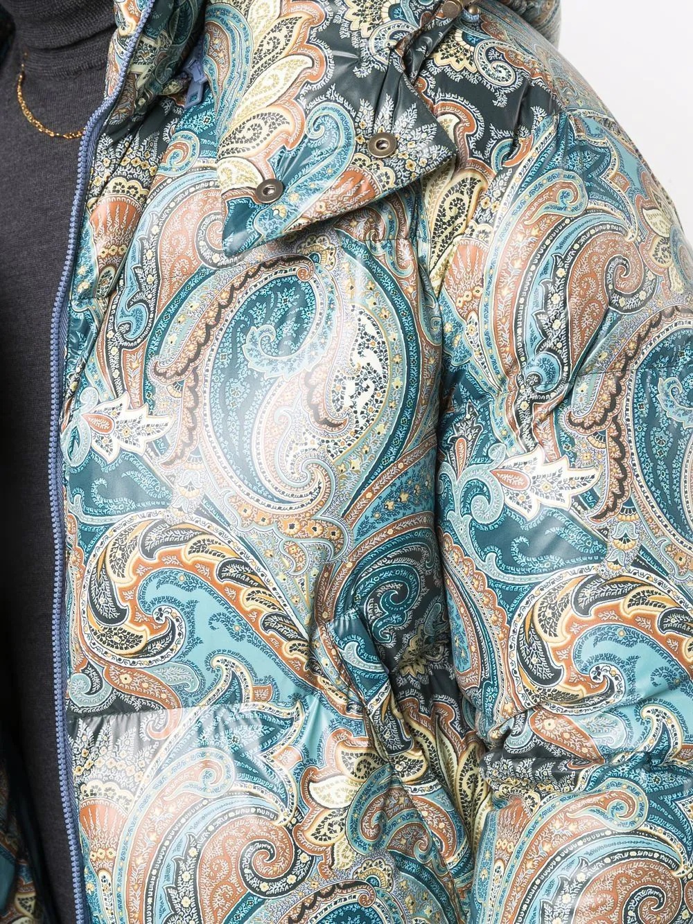 paisley-print down coat - 5