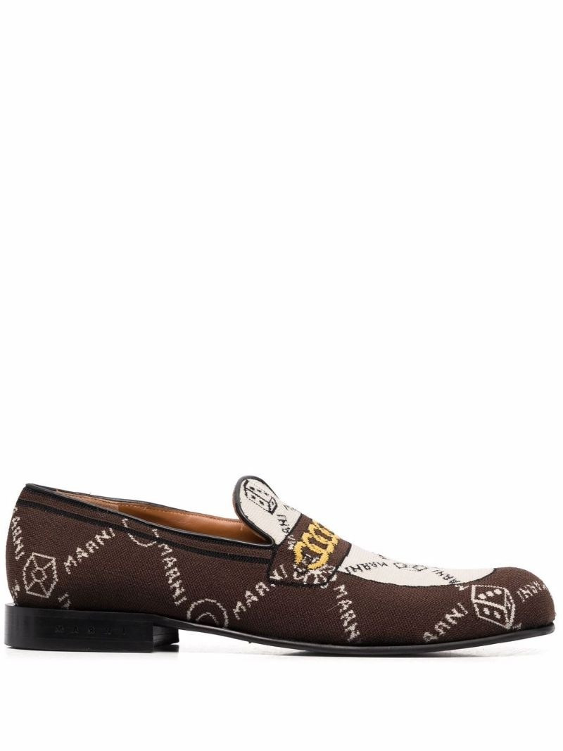 monogram-knit loafers - 1