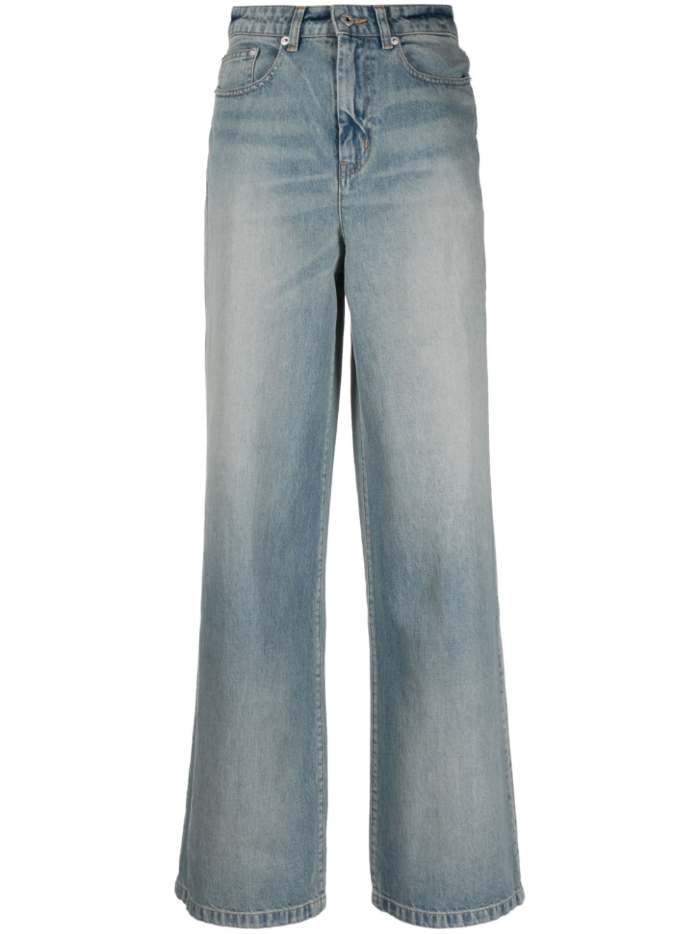 logo-patch wide-leg jeans - 1