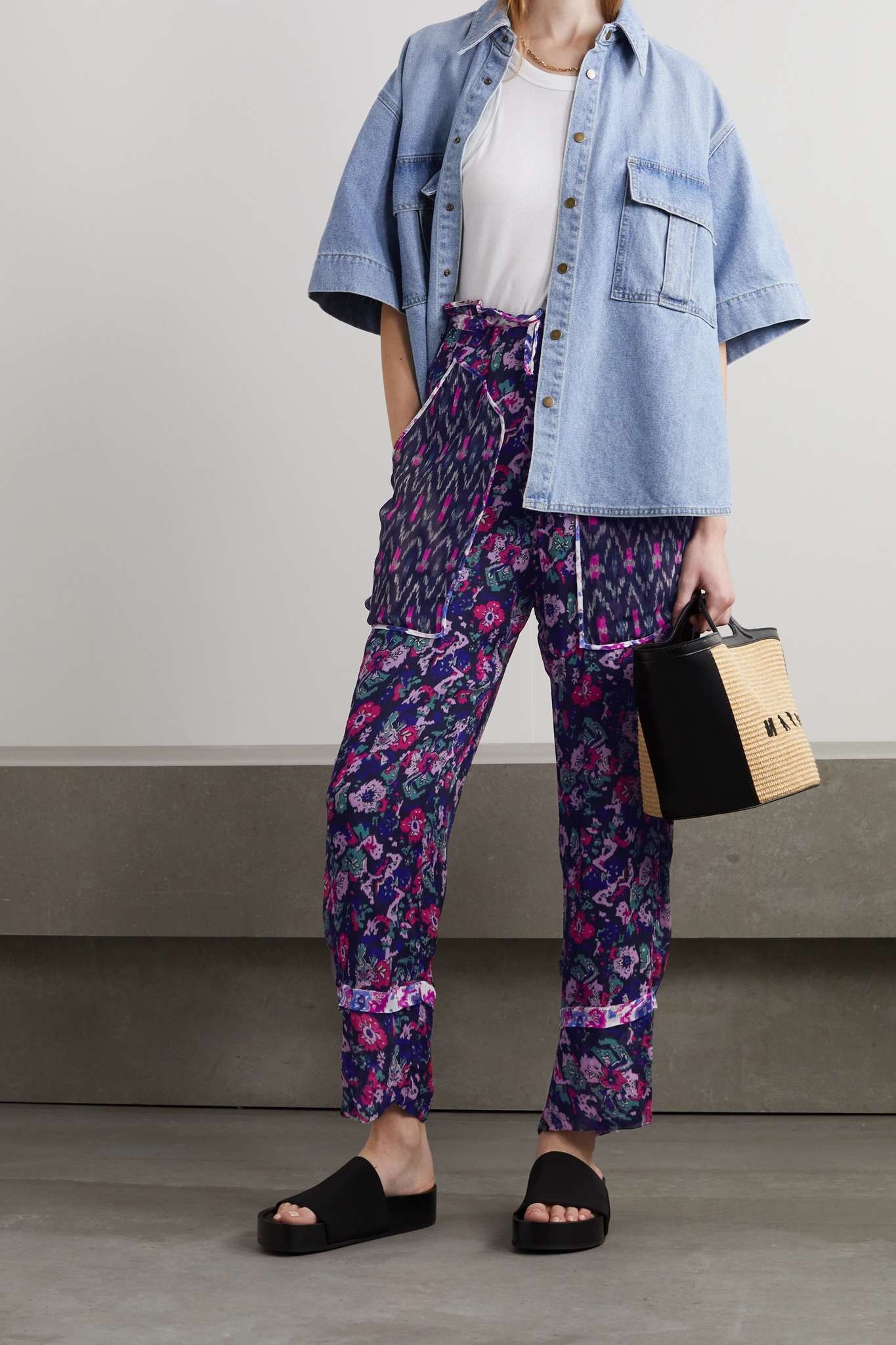 Ryama floral-print georgette straight-leg pants - 3