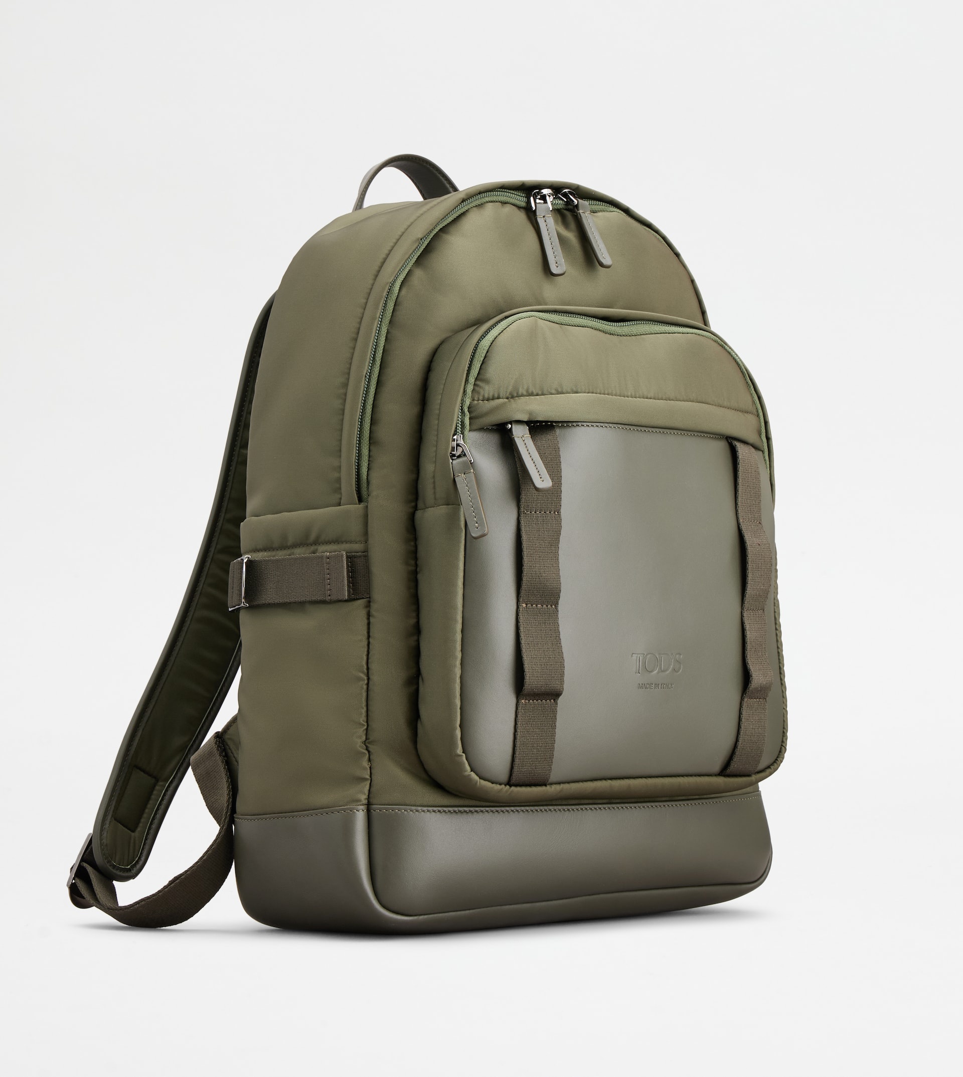 BACKPACK IN FABRIC AND LEATHER MEDIUM - GREEN - 2