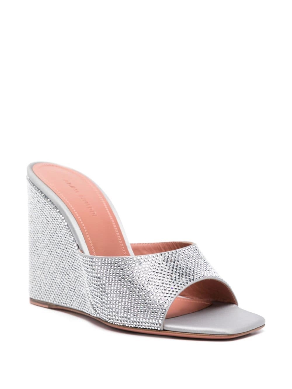 Lupita crystal-embellished wedge mules - 2