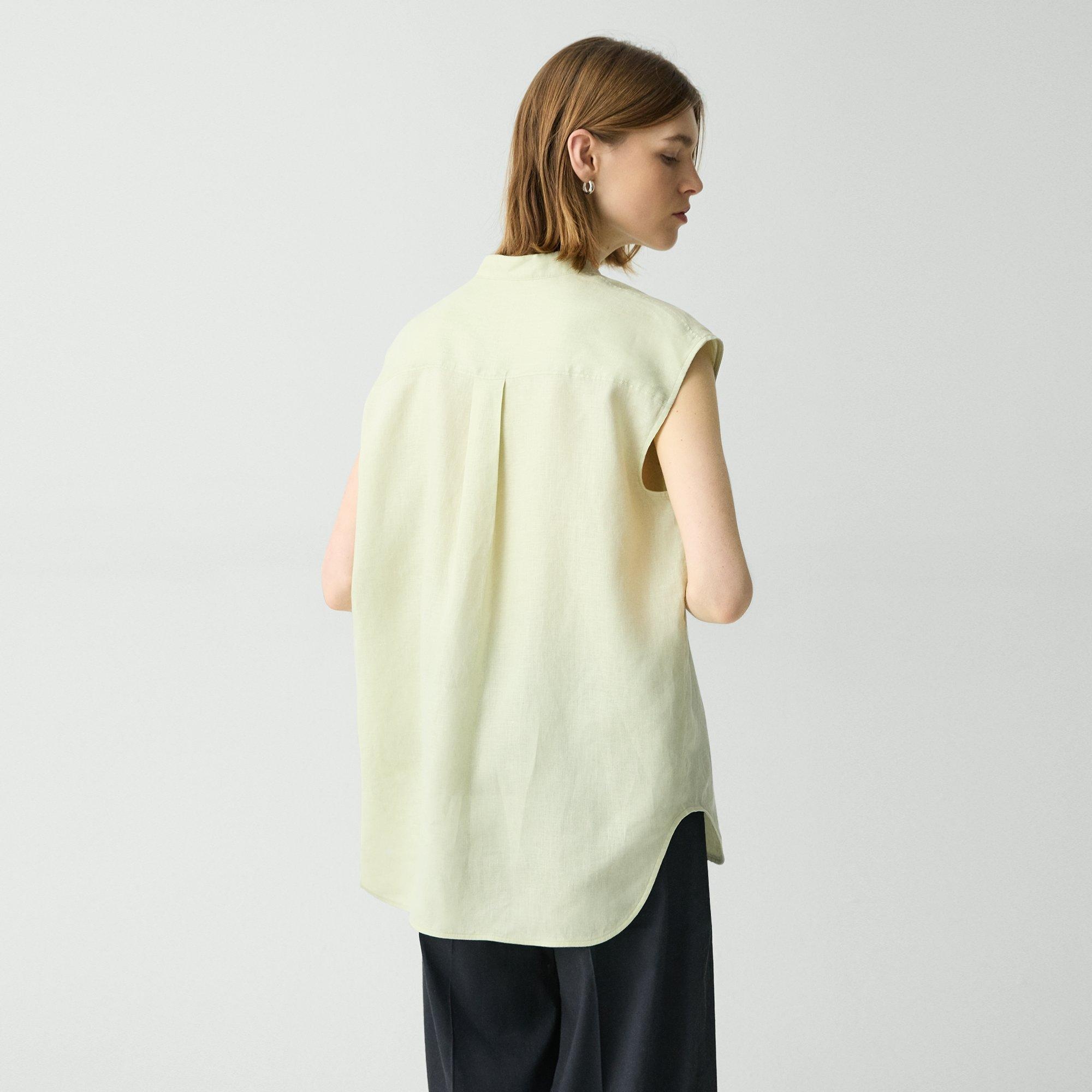 Boxy Tunic Top in Relaxed Linen - 4
