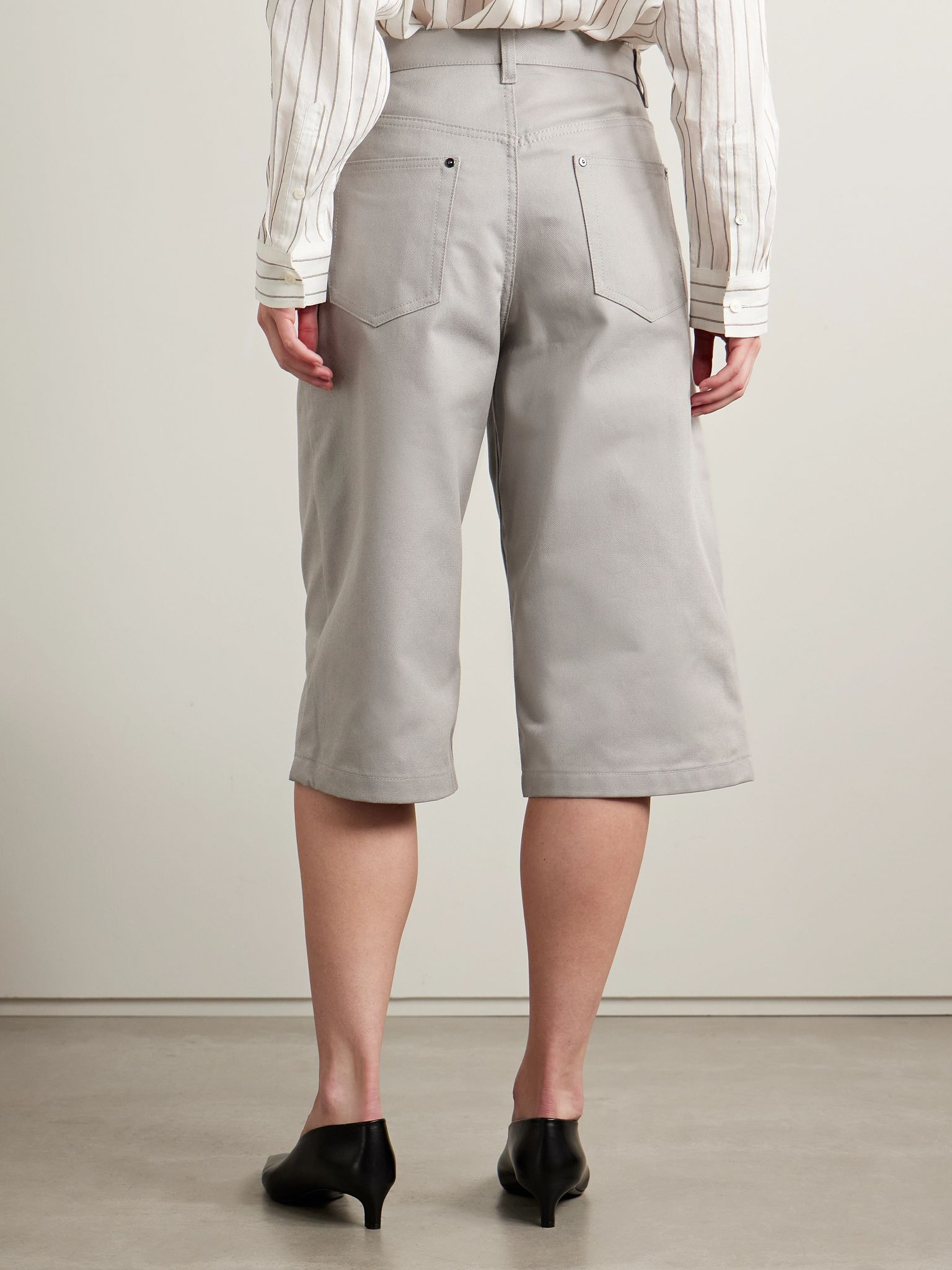 Organic denim shorts Light gray - 4