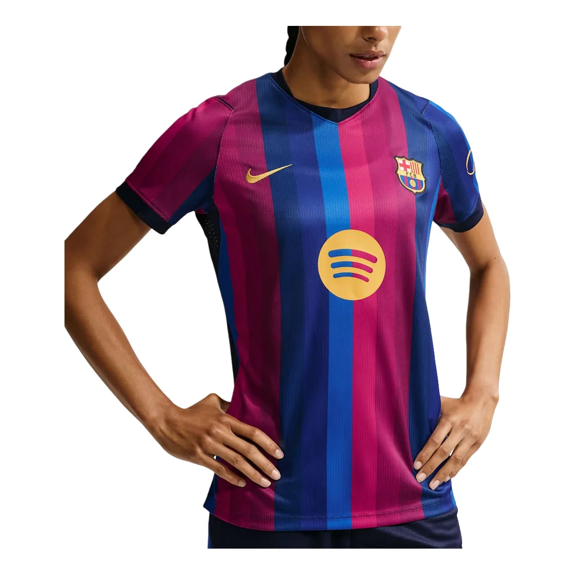 (WMNS) Nike x F.C. Barcelona 2026/27 Stadium Home Dri-FIT Replica T-Shirt 'Deep Garnet Blue Void Min - 1