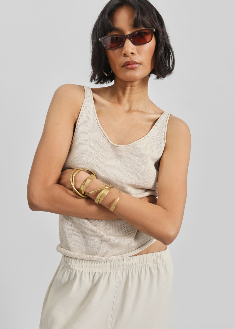 Islay Open-Back Knit Tank - Beige 7
