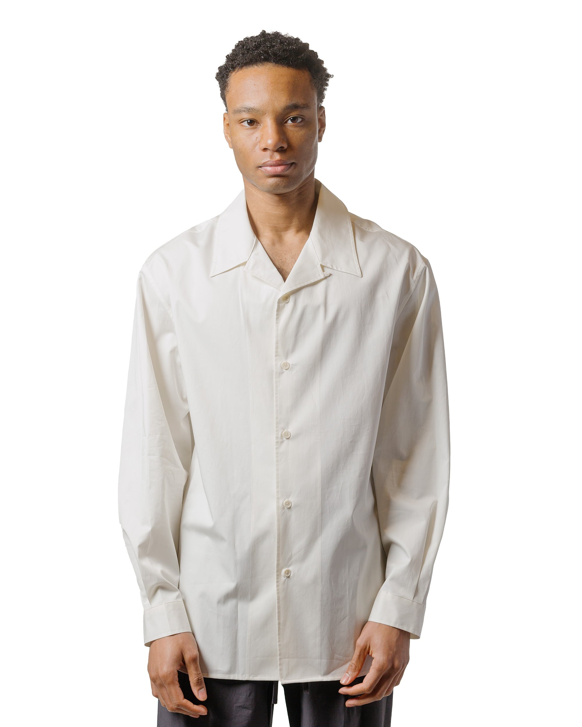 Open Collar Shirts Ivory - 2