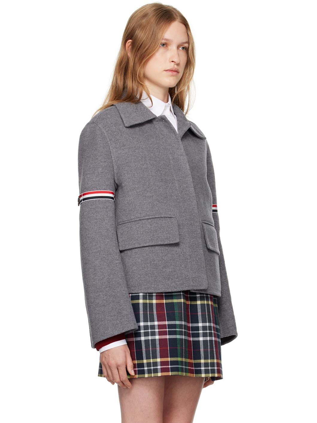 Gray Armband Bell Sleeve Jacket - 4