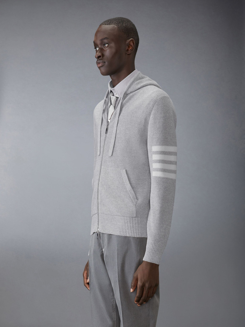 Thom Browne Linen Cotton 4-Bar Relaxed Fit Hoodie outlook