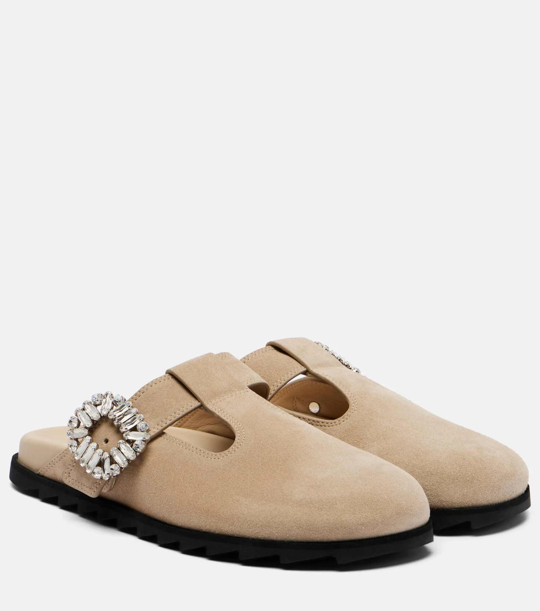 Slidy Viv' embellished suede mules - 1