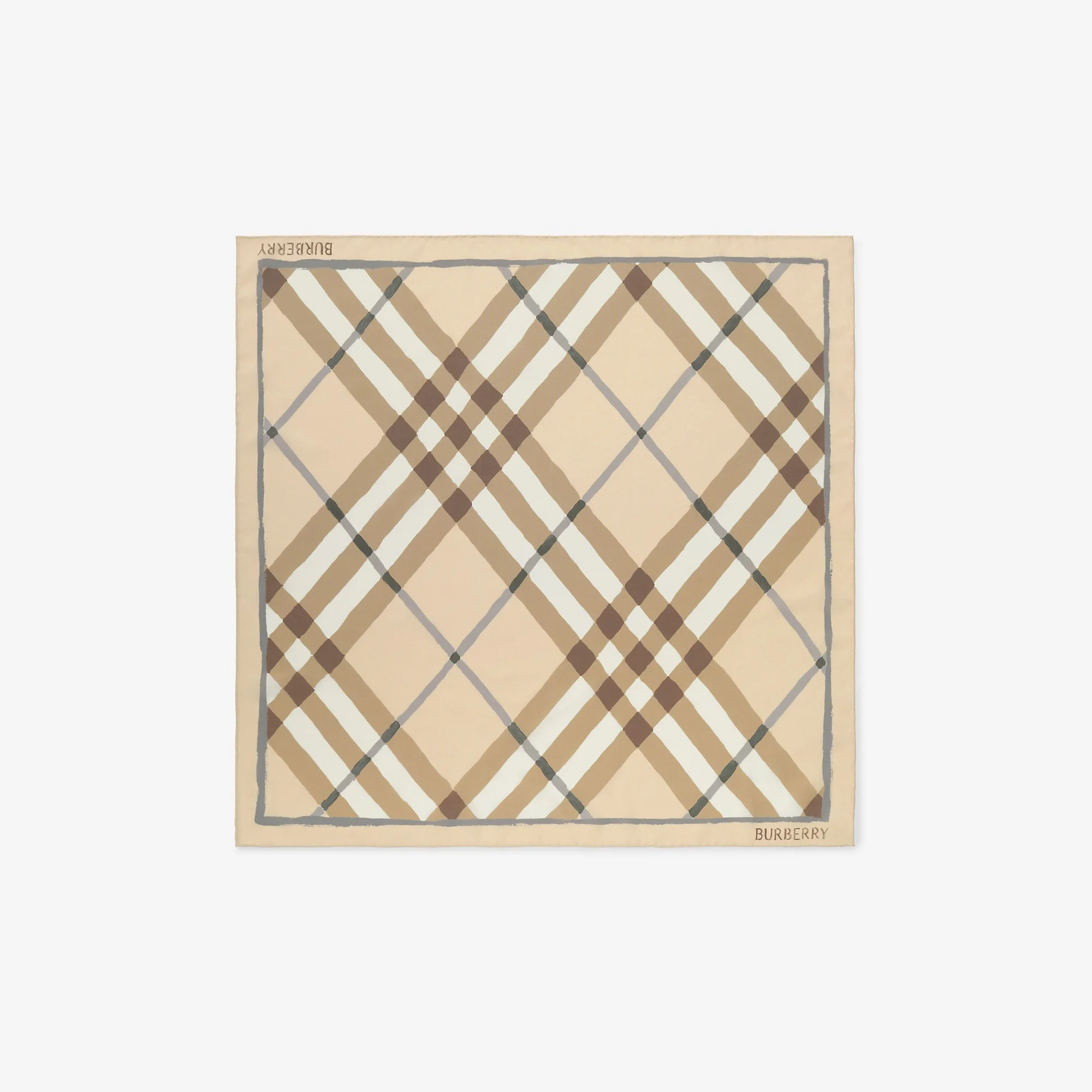 Watercolour Check Silk Scarf - 1