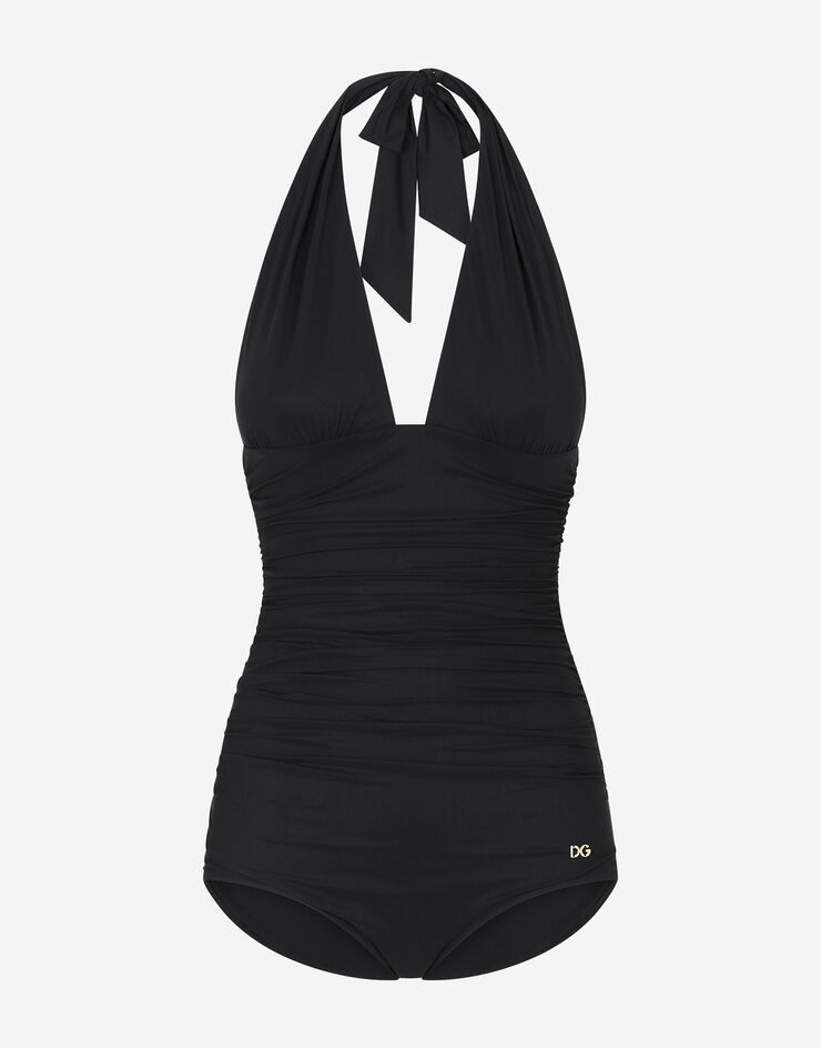 One-piece swimsuit with plunging neckline - 1