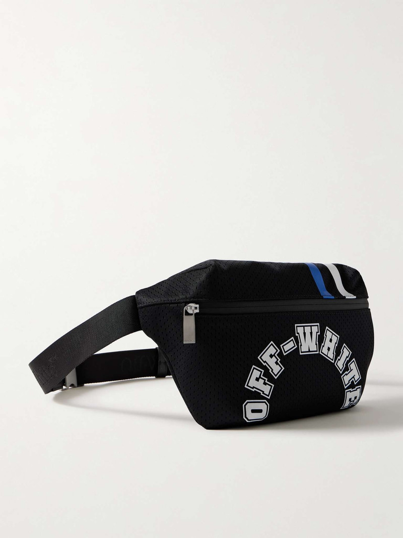 Logo-Print Striped Mesh Belt Bag - 1