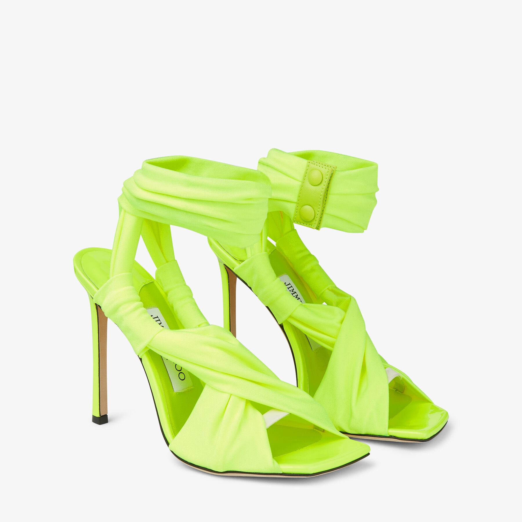 Neoma 110
Neon Apple Green Glossy Jersey Sandals - 4