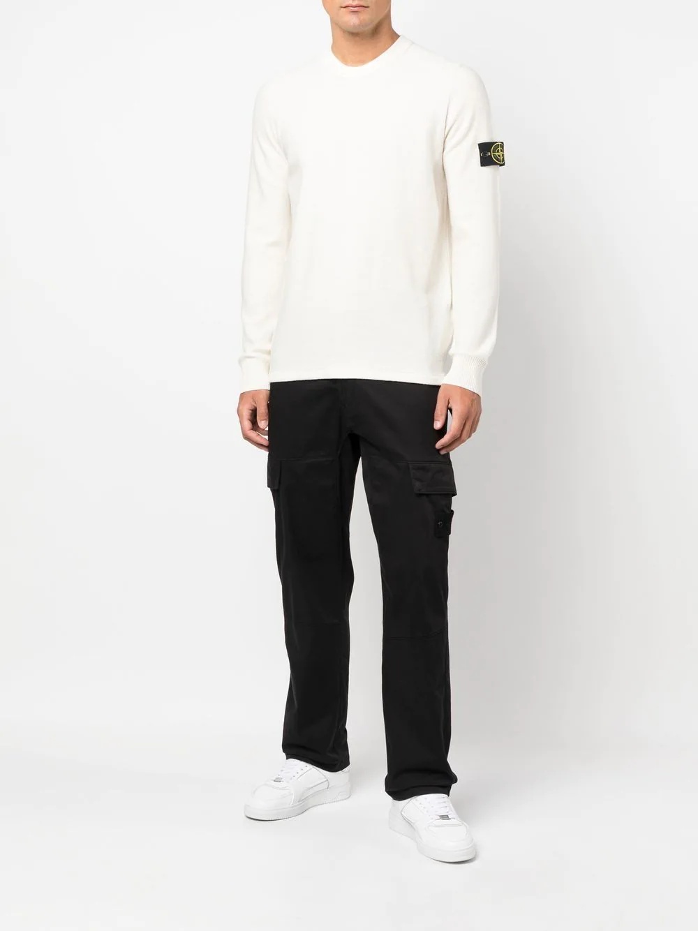 Compass-patch crew-neck jumper - 2