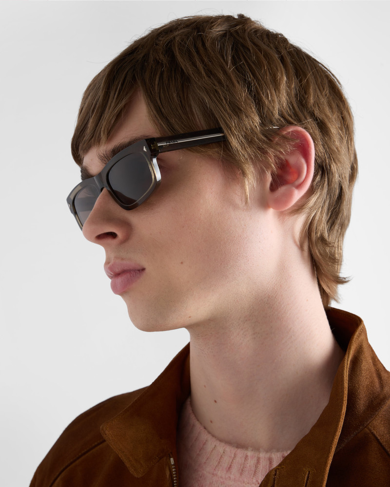 Prada Sunglasses with the iconic metal plaque outlook