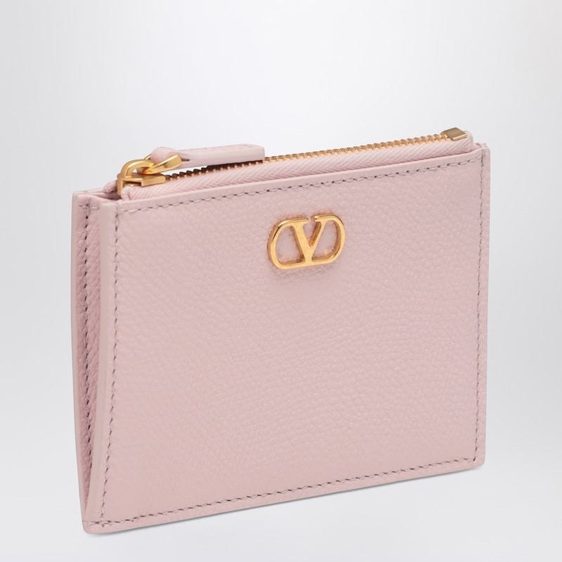 ■VALENTINO■ V Logo Signature Card Holder Rose Quartz 6W2P0 Valentino Valentino Garavani Vlogo Signature Quartz Rose