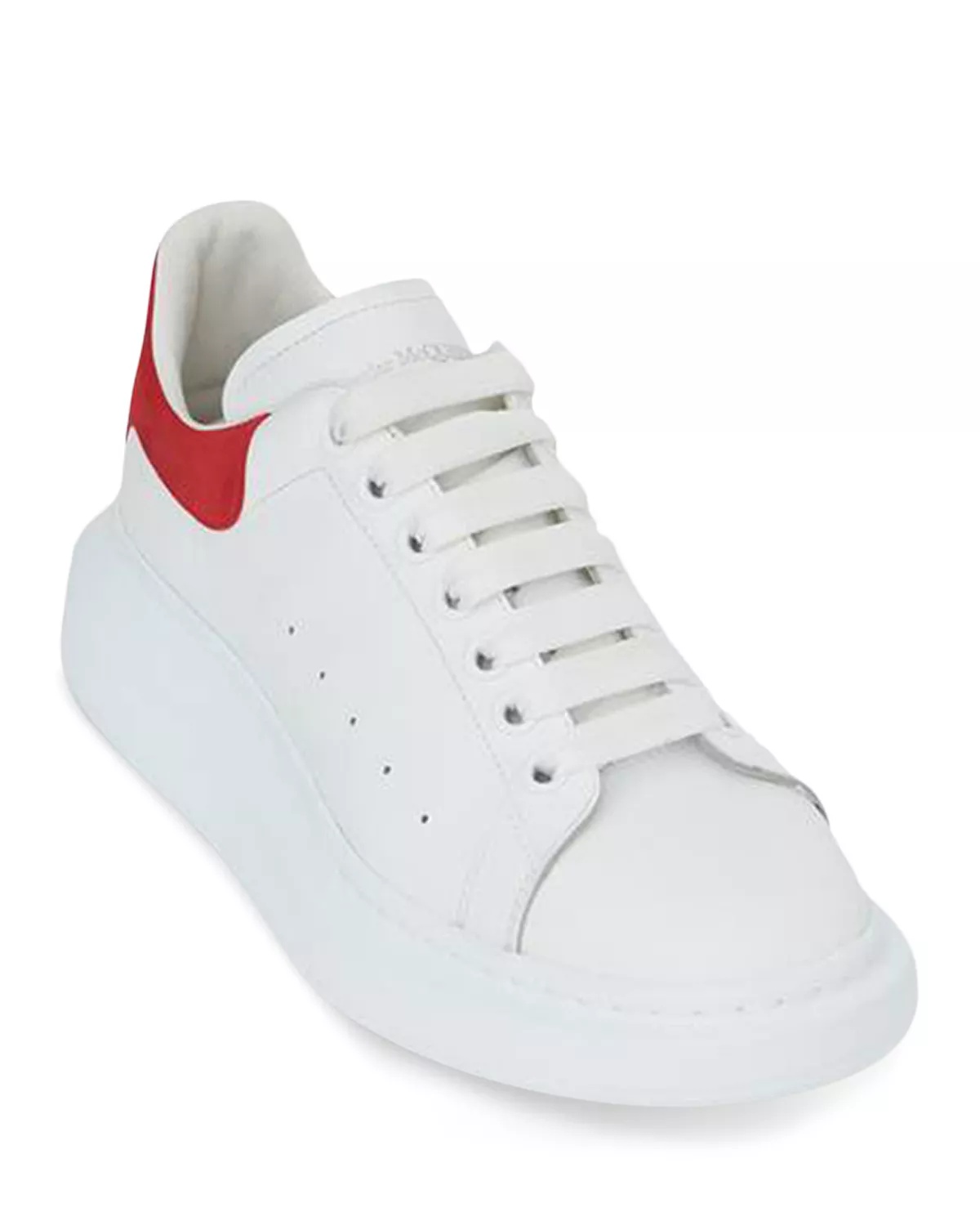 Men's Oversized Leather Heel Detail Sneakers - 5