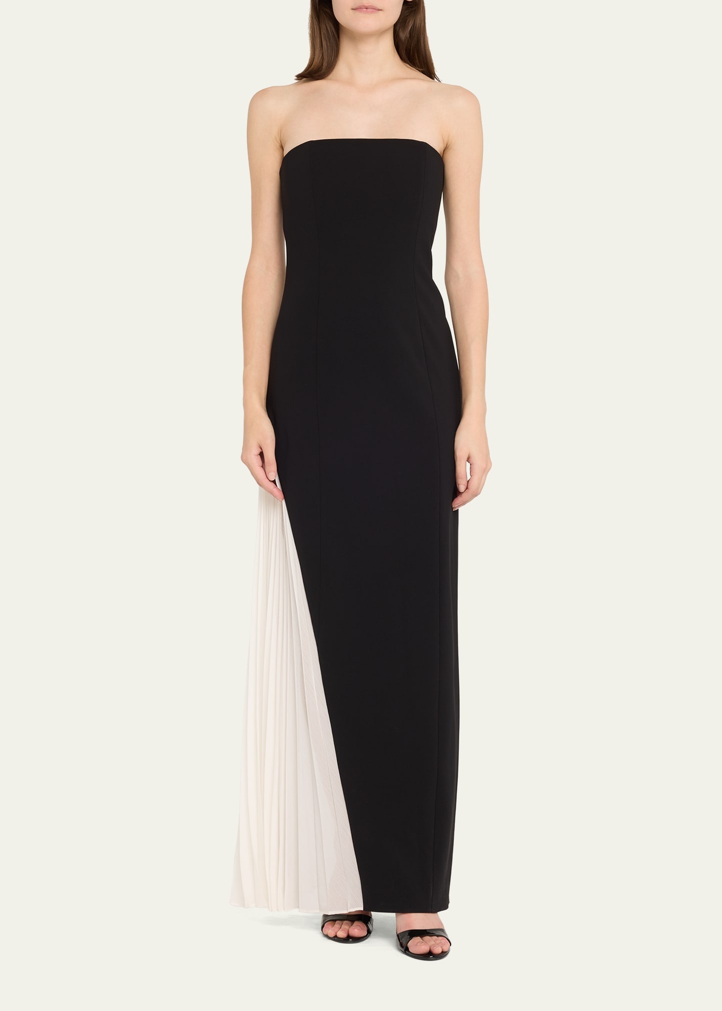 Retha Strapless Maxi Dress with Godet-Pleated Side Panel - 2