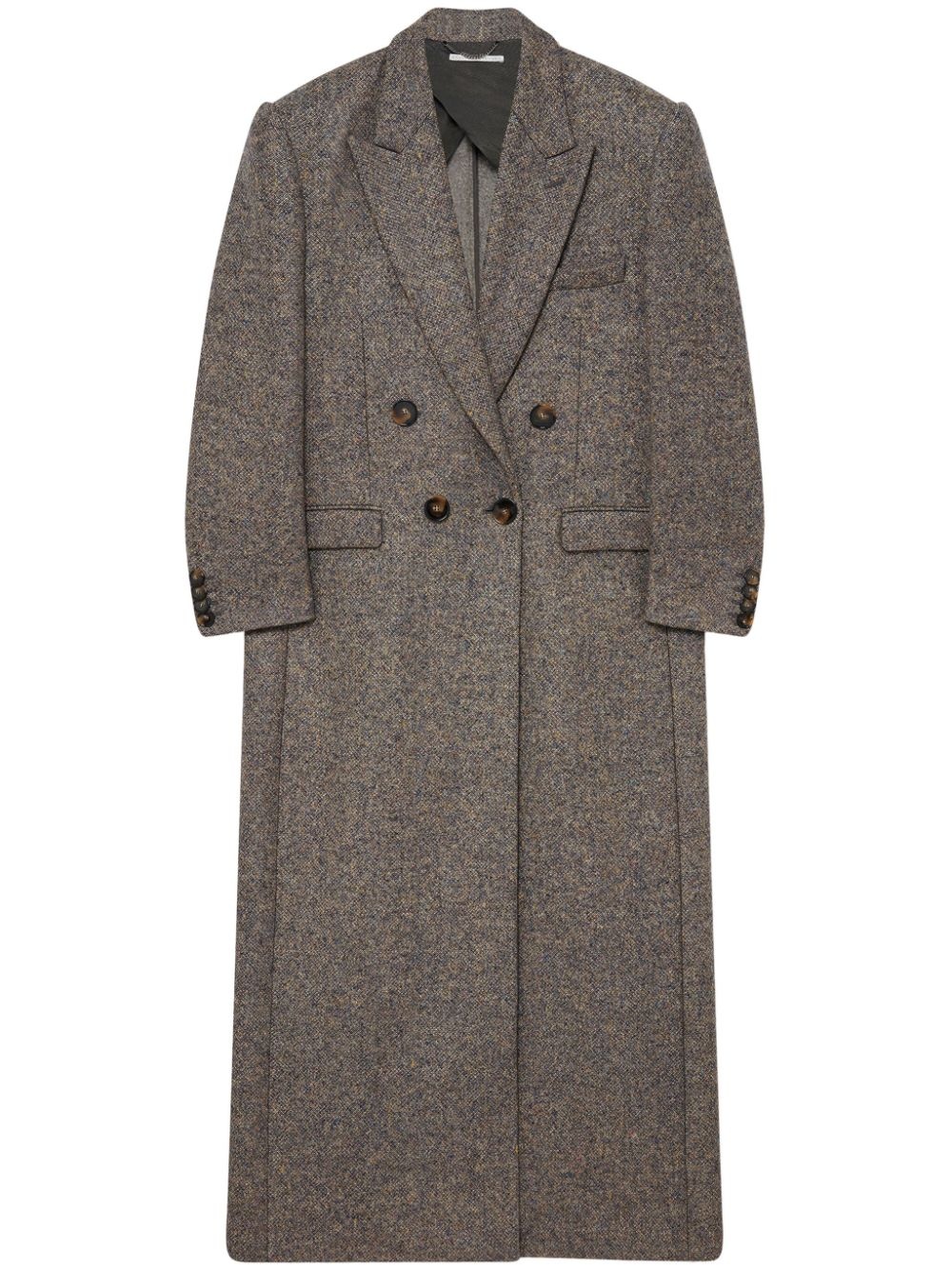 double-breasted long coat - 1