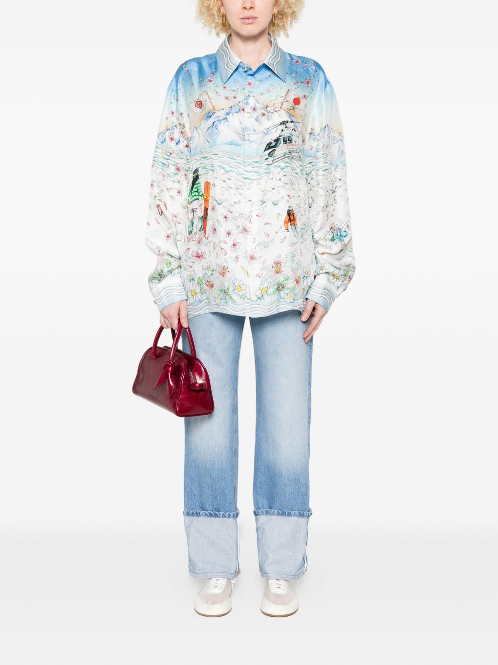long-sleeve graphic-print shirt - 3