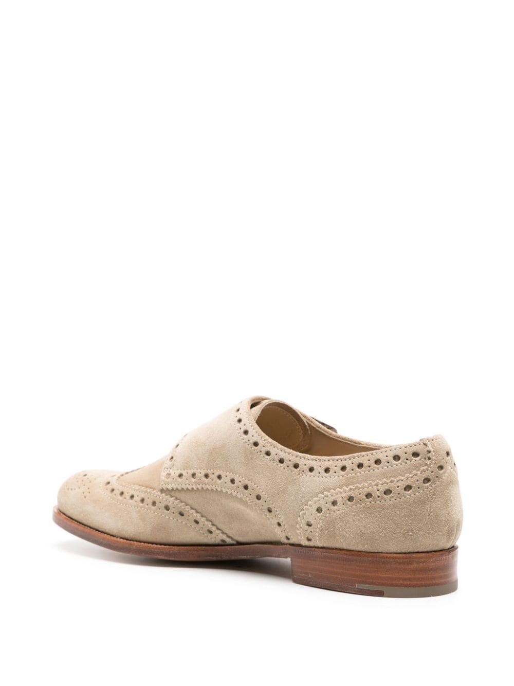 perforated suede monk shoes - 3