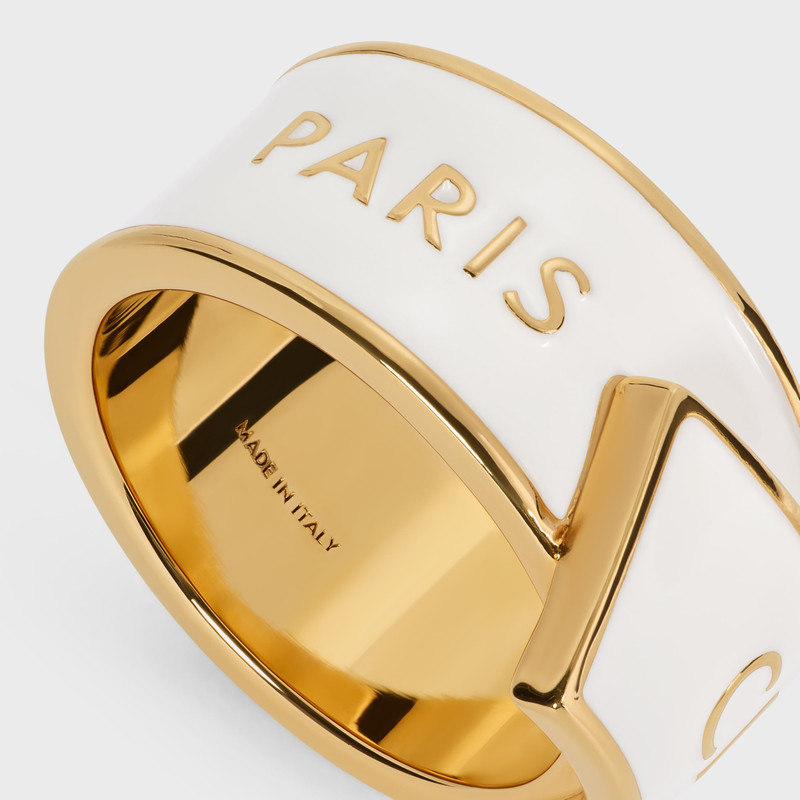 CELINE CELINE RIBBON RING IN ENAMEL AND BRASS WITH GOLD FINISH outlook