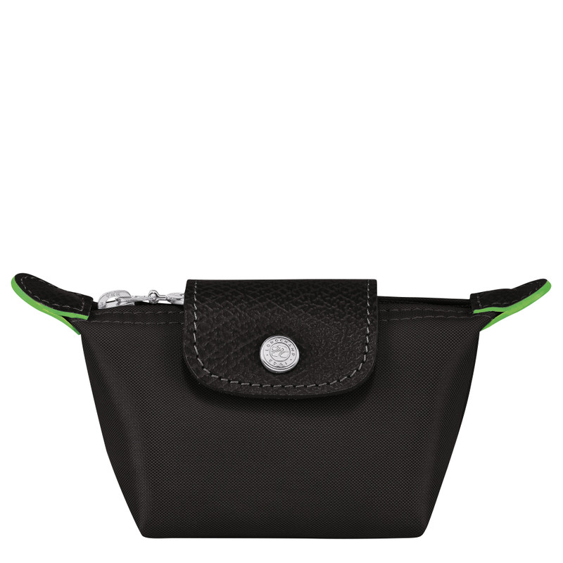Le Pliage Green Coin purse Black - Recycled canvas 1