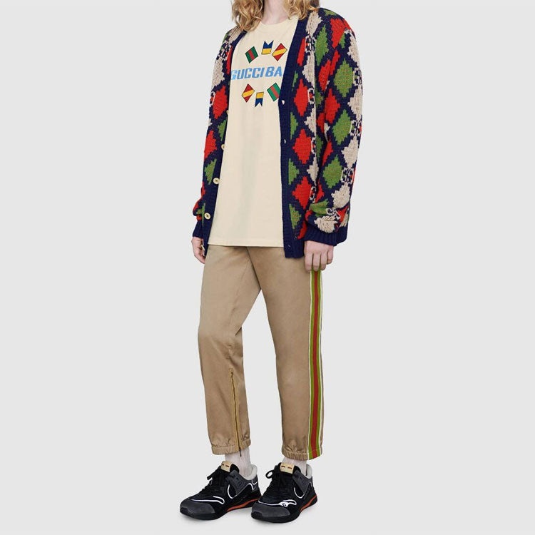 Gucci Band Flag Embroidered Logo For Men White 565806-XJB2X-9756 - 4