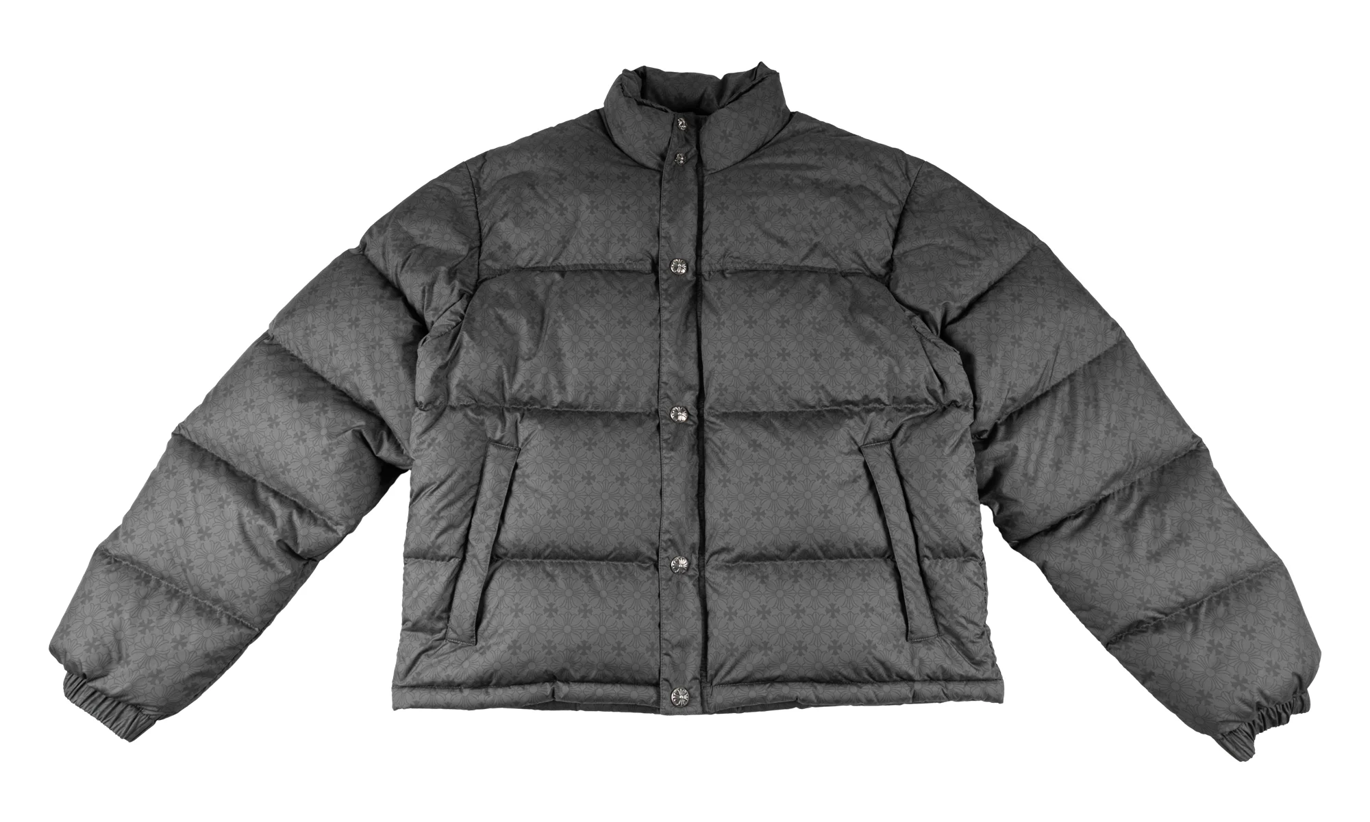 Monogram Print Down Puffer Jacket "Charcoal Grey" CHRM1285 - 1
