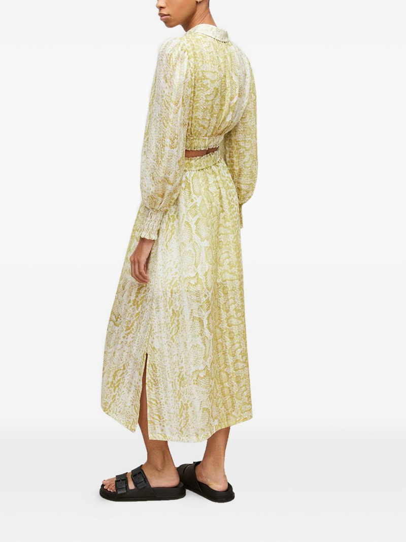 Clara Noche shirred snake-print top 3