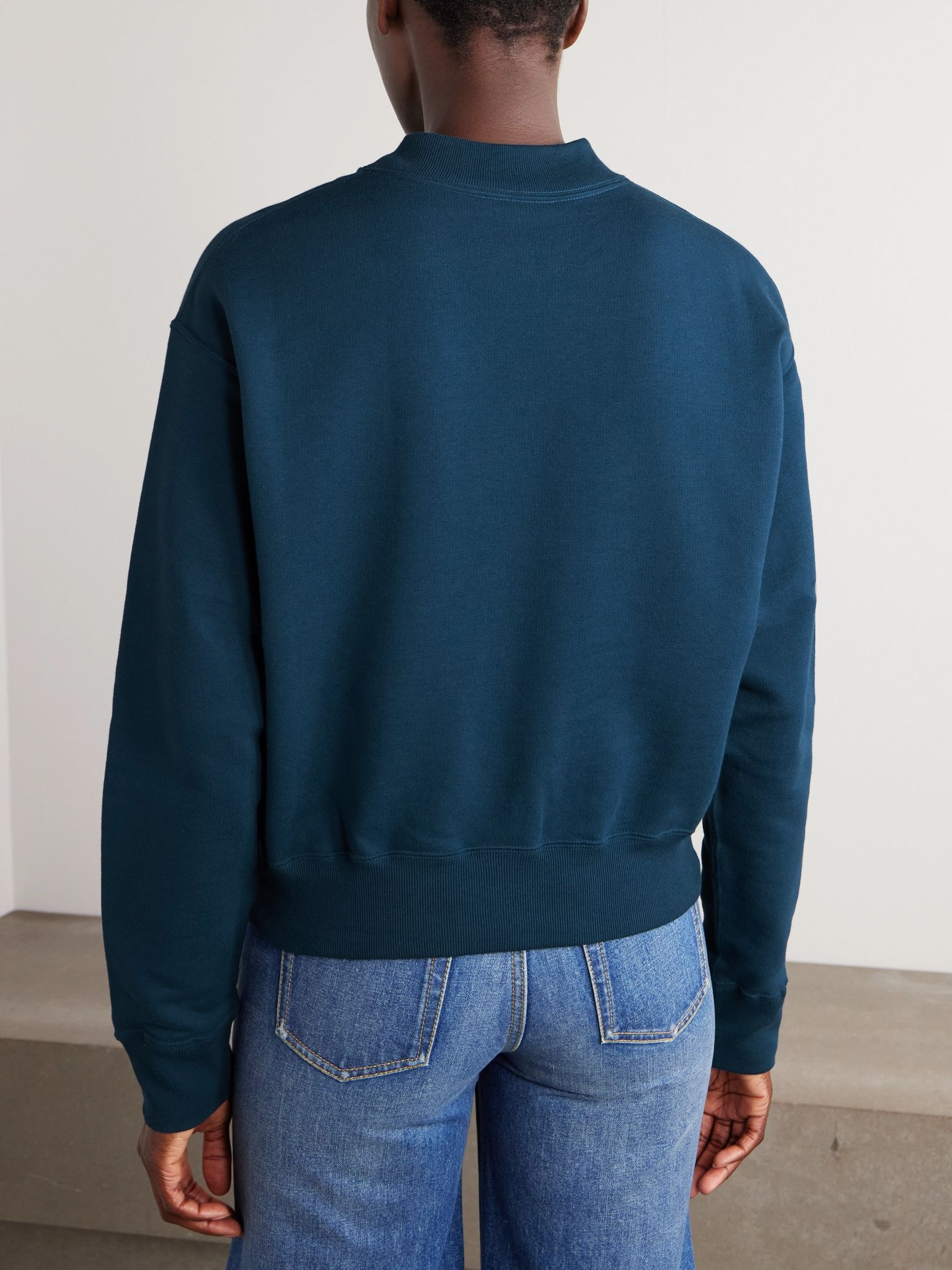 Printed cotton-jersey sweatshirt Navy - 3
