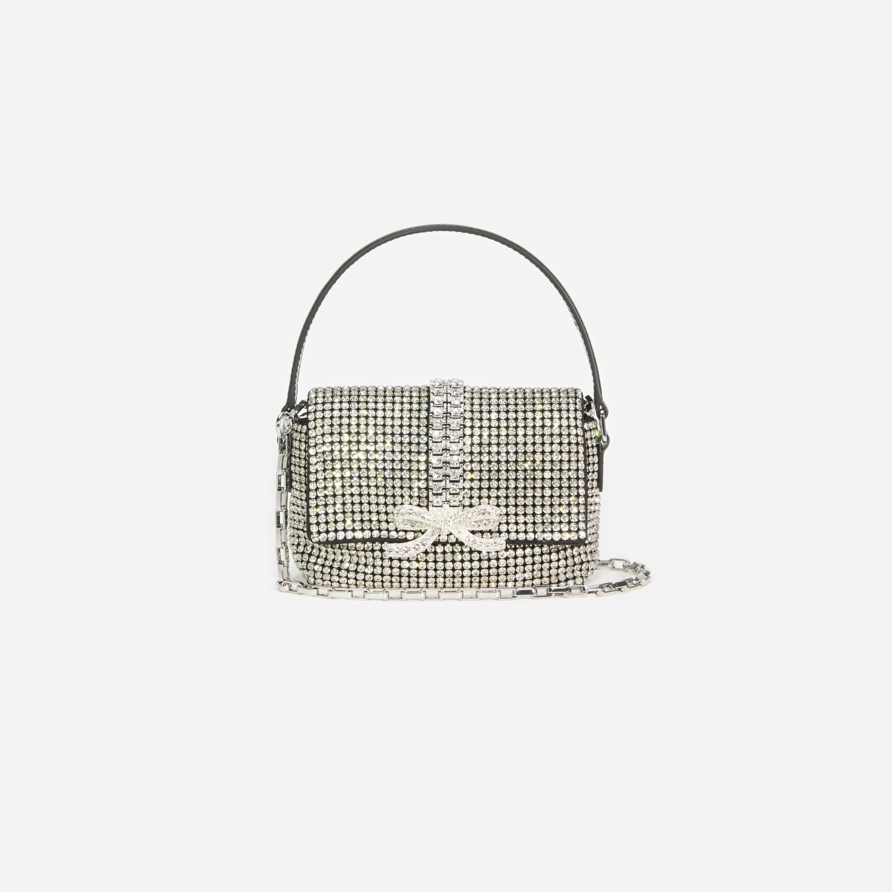 Silver Rhinestone Chainmail Micro Bag - 4