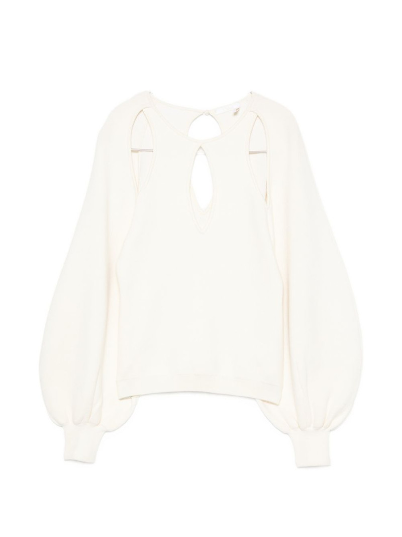 cut-out puff-sleeve sweater 1