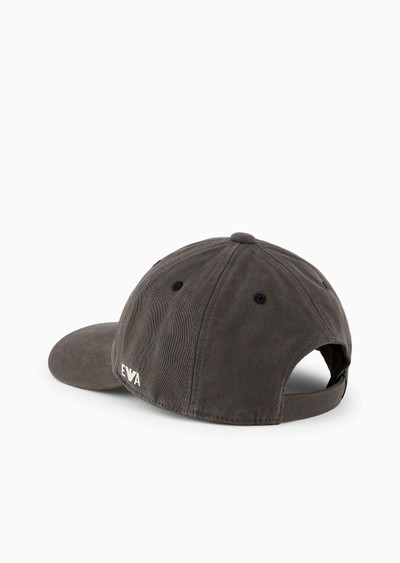 EMPORIO ARMANI Canvas baseball cap with embroidered EA outlook