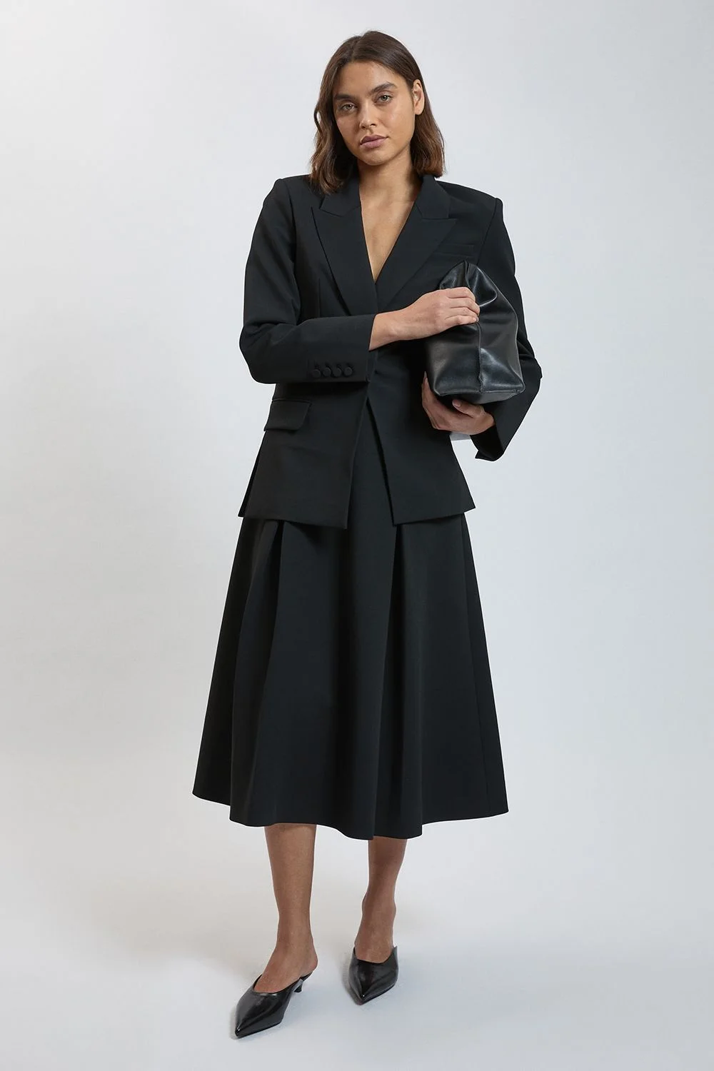 Compact Stretch Full Midi Skirt - 1