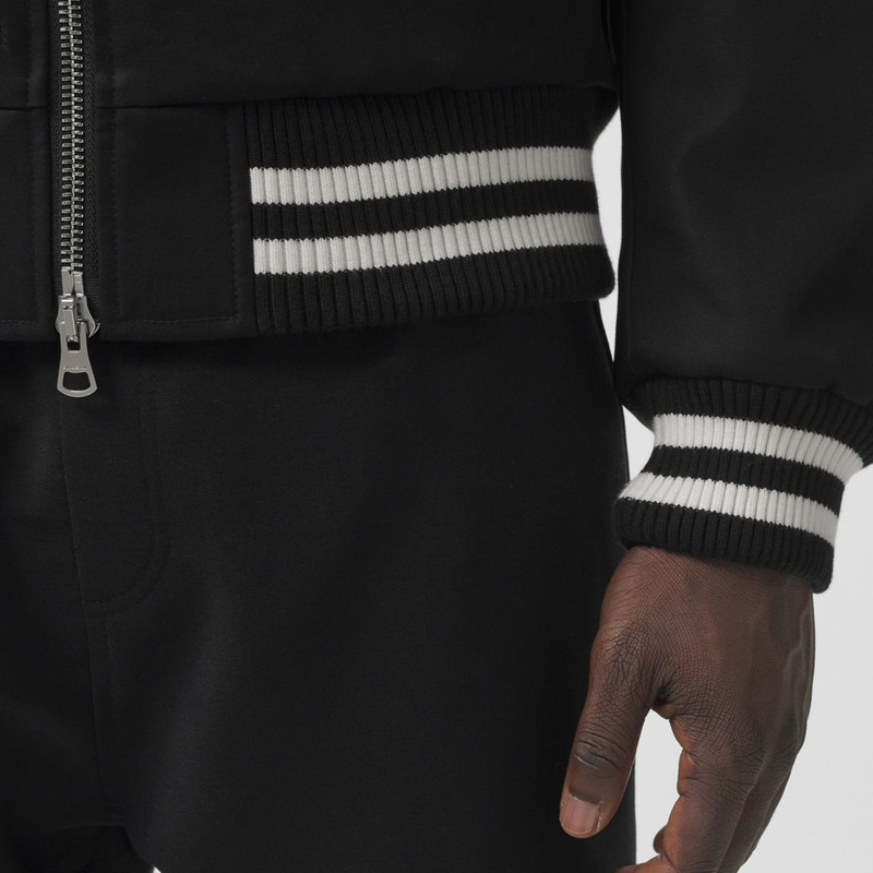 Embroidered Logo Cotton Gabardine Bomber Jacket 5