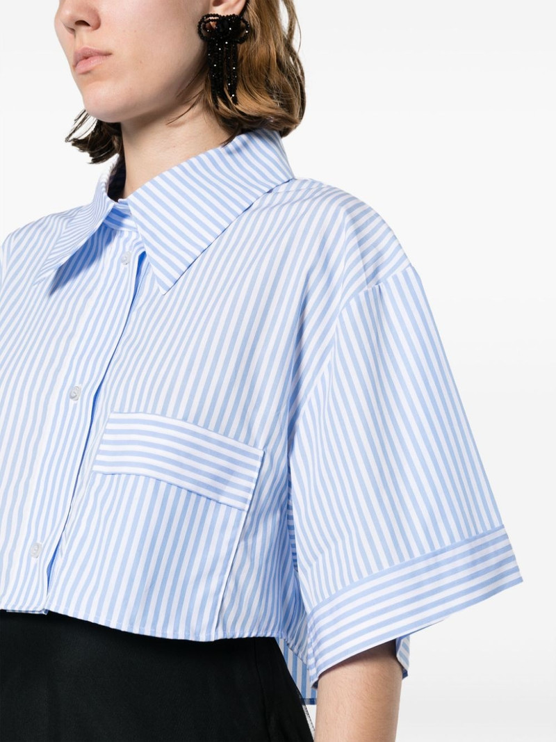 striped cropped organic-cotton shirt 5