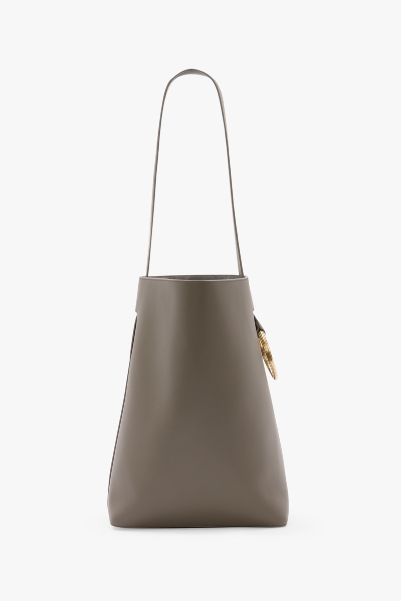 Dia Bucket Bag In Pebble Grey Leather 4