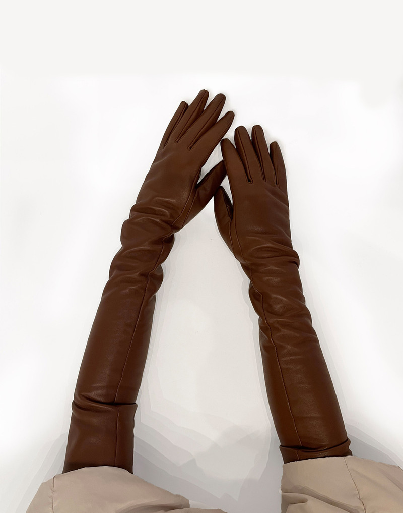 CYNTHIA ROWLEY Bea Long Leather Gloves outlook