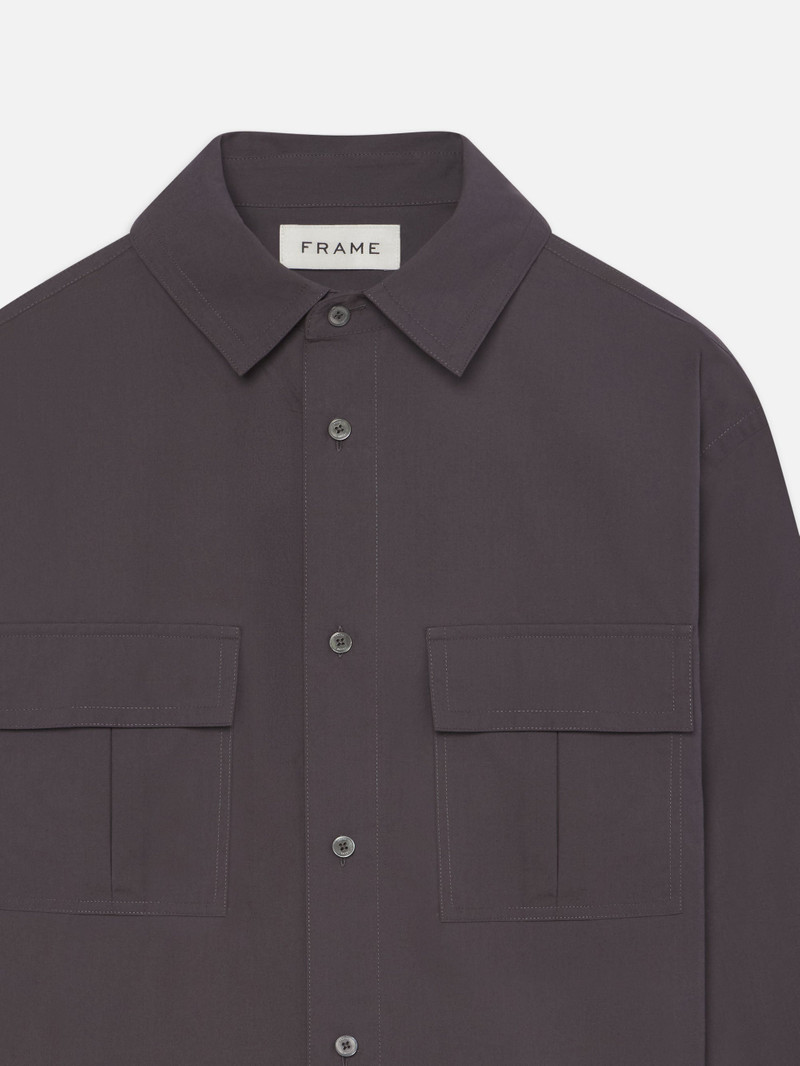 FRAME Multi Pocket Shirt in Cloud Grey outlook