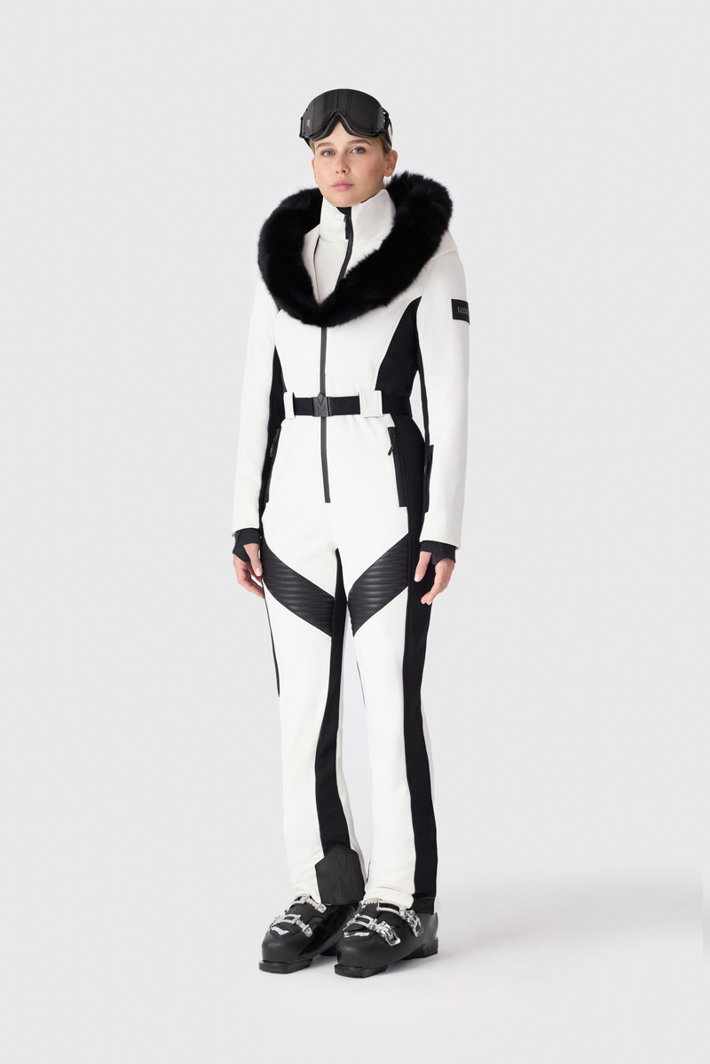 ELLE-ZR Bonded Fleece Ski Suit With Removable Fur-Trimmed Hood 1