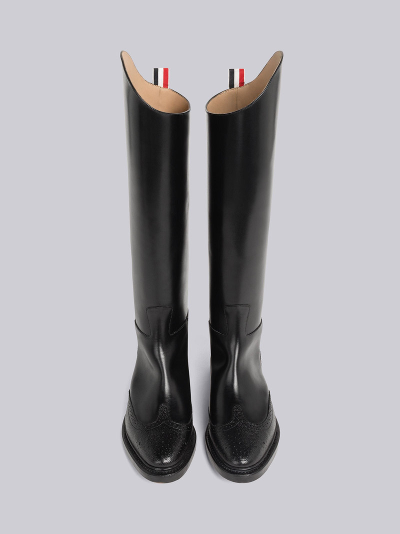 Vitello Calf Leather Wingtip Equestrian Boot 4