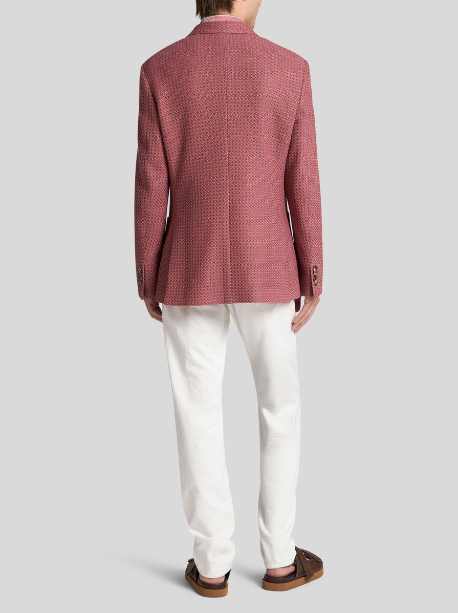 COTTON JERSEY BLAZER WITH MICRO-PATTERN - 4