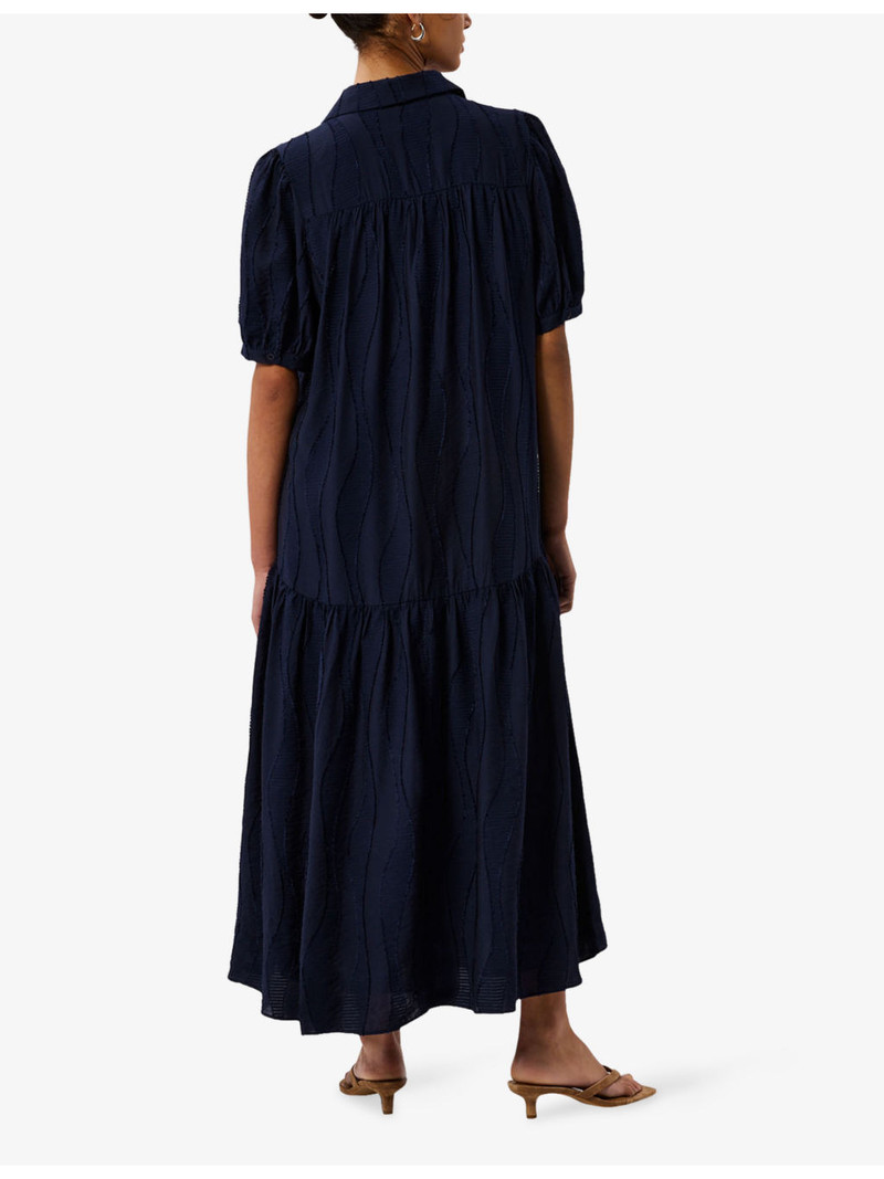Textured Dropped-Waist Knitted Midi Dress 3