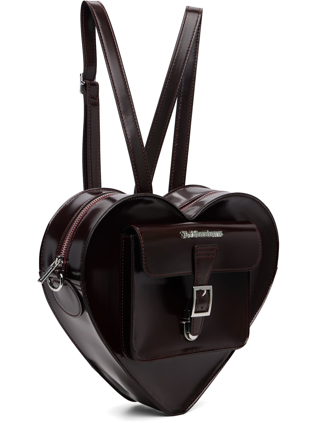 Burgundy Vegan Heart Shaped Backpack - 2