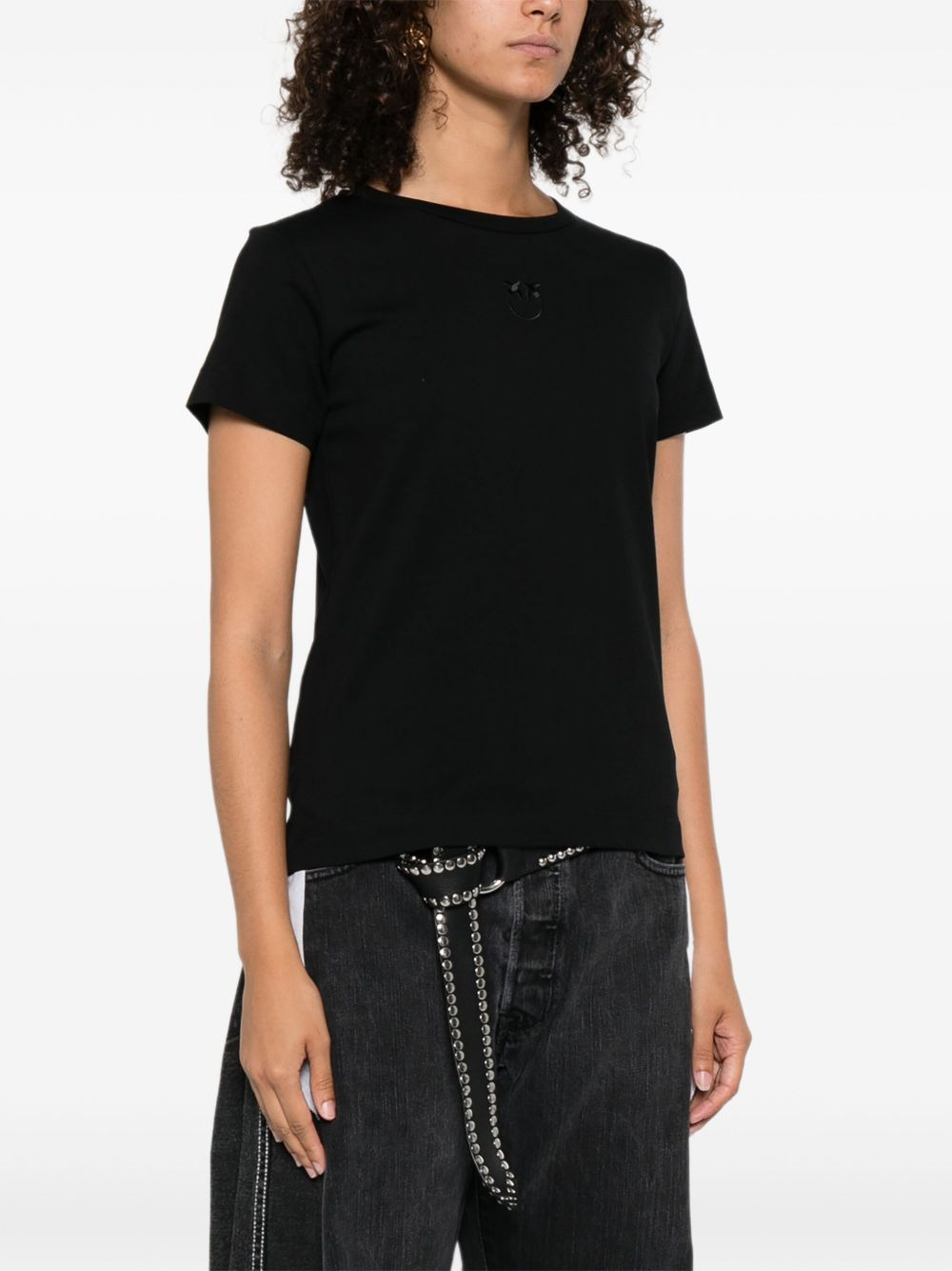 logo-embroidered cotton T-shirt - 3