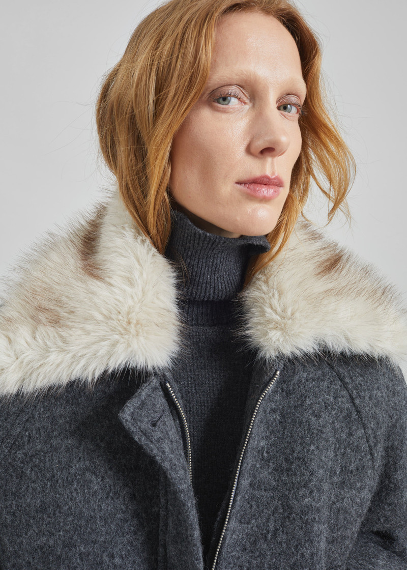Nyborg Wool Quilted Jacket - Dark Grey 7
