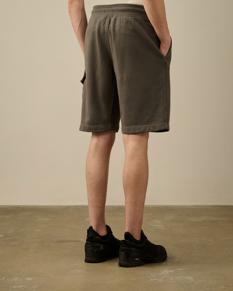 Cotton Diagonal Fleece Cargo Shorts 4